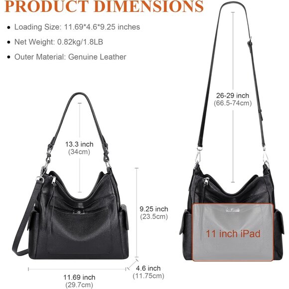 Chic Women's Leather Handbag with Adjustable Strap - Perfect for Every Occasion - Picture 6 of 8